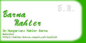 barna mahler business card